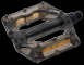 PED 04 N P. Pedali Fixed/Bmx in plastica con perno grosso 9/16 Neri Trasparenti